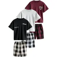 Next Pijama creme / vermelho vinho / preto / branco