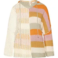 CALEY Pullover cinzento claro / roxo / laranja / branco