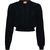 Superdry para mulher. W6011796A Blusa Lace Trim Smocked marinho (L), Casual, Algodão, Manga comprida