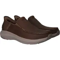SKECHERS para homem. 204866 Tênis de couro Slip-Ins Relaxed Fit: Parson - Oswin marrom (40), Plano, Nenhum, Casual