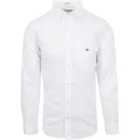 Gant para homem. 3000100 Camisa Regular Fit poplin branco (XL), Casual, Algodão, Clássico, Manga curta, Manga comprida