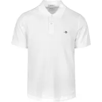 Gant para homem. 2210 Polo Piqué Regular Fit Shield branco (S), Casual, Algodão, Clássico, Manga curta