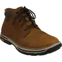 SKECHERS para homem. 204394 Botas de couro para tornozelo Segmento 2.0 Brodgen brown (45), Marrom, Plano, Cordão, Casual
