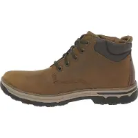 SKECHERS para homem. 204394 Botas de couro para tornozelo Segmento 2.0 Brodgen brown (45), Marrom, Plano, Cordão, Casual