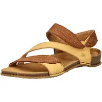 El naturalista para mulher. 25810S2G4005_0MU Sandálias de couro N5810S Panglao amarelo (41), Plano, Velcro, Casual