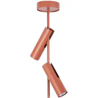 Sigma Spot de teto Leda 2, vermelho tijolo, 2 lâmpadas, altura 55 cm