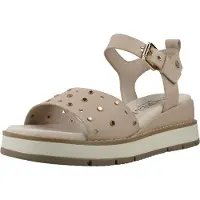 Carmela para mulher. 16324801-BEIGE Sandálias de couro 163248 castanho (37), Bege, 3 a 5cm, Fivela, Casual, Clássico