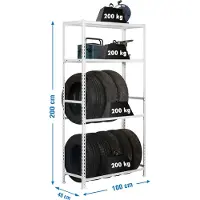 Simonauto Prateleira De Metal Garage Plus 4/400 2000x1000x400 Mm