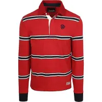 Superdry para homem. M1110479A Polo Vintage Athletic Stripe Rugby vermelho (XL), Casual, Algodão, Manga comprida