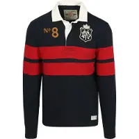 Superdry para homem. M1110483A Pólo Double Rugby azul-marinho (M), Casual, Algodão, Manga comprida