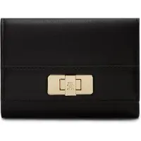 Tommy Hilfiger Carteiras 'Modern TH Monogram Turn Lock Trifold' preto
