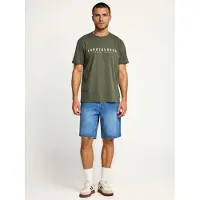 Funky Buddha Camisa verde escuro / branco lã