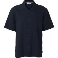INDICODE JEANS Camisa 'Waves' azul escuro