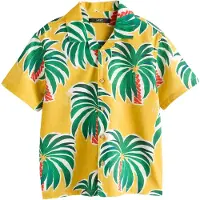 Next Camisa amarelo dourado / verde escuro / vermelho / branco