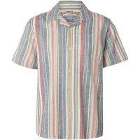 INDICODE JEANS Camisa 'Ravin' ecru / safira / azul claro / vermelho claro