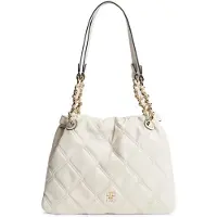 Tommy Hilfiger Mala de ombro 'TH Monogram Quilted Tote' creme