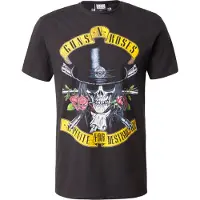 Amplified Camisa 'GUNS N ROSES - TOP HAT SKULL' amarelo / verde relva / preto / offwhite