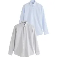 Next Camisa clássica azul pastel / cinzento claro