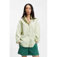 BOSS para mulher. 50559241 Camisa verde Bostatta (36), Casual, Algodão, Manga comprida