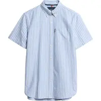 Superdry para homem. M4010944A Camisa oxford azul de manga curta (S), Casual, Algodão