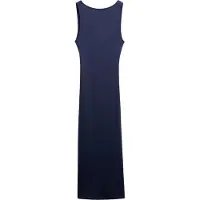 Superdry para mulher. W8011951A Vestido midi com costas entrançadas em jersey azul-marinho (S), Casual, Algodão, Sem mangas / correias
