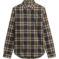 Superdry para homem. M4010737A Camisa de algodão orgânico em xadrez vintage da marinha (XXL), Casual, Manga comprida, Sustentável, Marinho