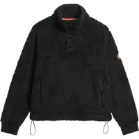 Superdry para mulher. W2012372A Super Henley fleece preto (XL), Casual, Poliéster