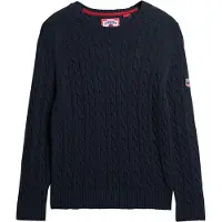 Superdry para mulher. W6110610A Camisola de malha com cabo para a marinha (M), Casual, Algodão, Marinho