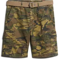 Superdry para homem. M7110434A Calções de treino Verde forte (30), Casual, Camuflagem, Algodão
