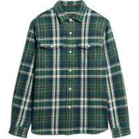 Superdry para homem. M4010865A Camisa xadrez verde da Merchant Store (S), Casual, Algodão, Manga comprida