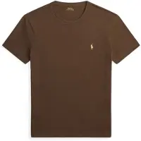 Ralph Lauren para homem. 710671438533 Camiseta de malha Custom Slim Fit castanha (XS), Marrom, Casual, Algodão, Manga curta