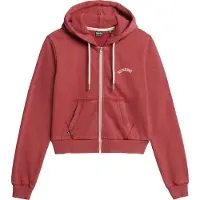 Superdry para mulher. W2012286A Sweatshirt Essential Logo Cropped Ziphood burgundy (M), Casual, Algodão, Borgonha