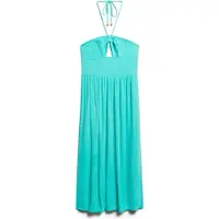 Superdry para mulher. W8011660A Vestido midi com corte em azul (XS), Casual, Viscoso, Sem mangas / correias