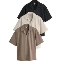 Next Camisa bege claro / brocado / preto