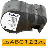 Brady M5C-1000-584-YL etiquetas de plástico preto sobre amarelo 25,4 mm x 6,1 m