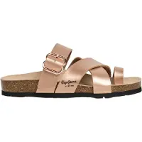Pepe Jeans para mulher. PLS800005 Sandálias Oban Twist em pele cor-de-rosa (37), Couro, Plano, Nenhum, Casual