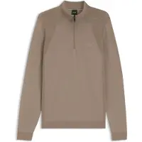 BOSS para homem. 50558352 Camisola de malha com mistura de algodão castanha (XL), Marrom, Casual, Manga comprida