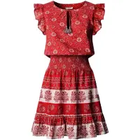 Pepe Jeans para mulher. PL9537828 Vestido vermelho Cyra (M), Casual, Algodão, Manga curta