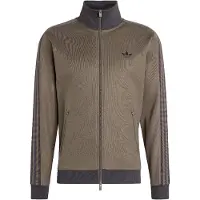 Adidas Casaco em moletão 'Classic' cinzento escuro / oliveira