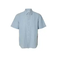 Selected Camisa De Manga Curta Claus Clay Linen Regular Fit