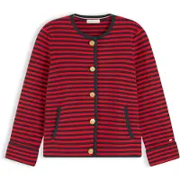 Tommy Hilfiger Casaco de malha azul noturno / vermelho