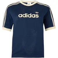 Adidas Originals Camisa 'Linear' bege claro / azul escuro
