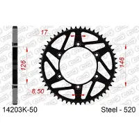 Afam Roda dentada de motocross em aço Suzuki RM-Z 250/450 DR-Z 400 50 DENTES
