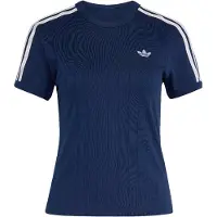 Adidas Originals Camisa 'PINSTRIPE SHORT SLEEVE SLIM' navy / branco