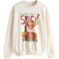 Next Sweatshirt 'Tabasco Spicy Margarita' ecru / castanho / lima