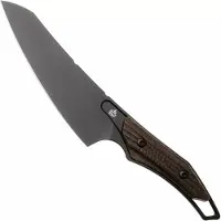 QSP Knife T-Cook QS172-C2, Black Nitro-V, Glow In The Dark Brown Burlap Micarta faca fixa