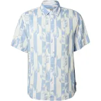 INDICODE JEANS Camisa 'Blocks' azul claro / offwhite