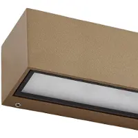 LUCANDE Candeeiro de parede exterior LED Lengo, 50 cm, castanho, luz