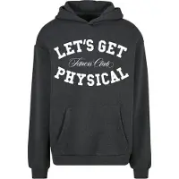 Mister tee Sweatshirt 'Let's Get Physical' cinzento escuro / branco