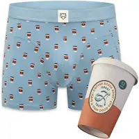 Adam Boxers 'Take Away Coffee' azul claro / castanho / branco